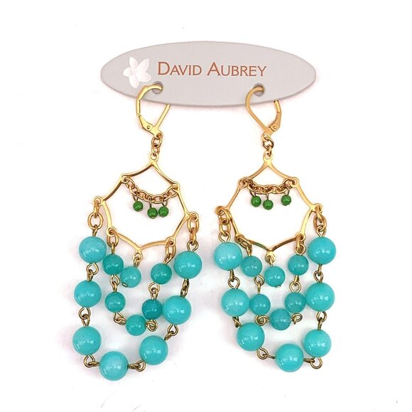 David Aubrey beaded chandelier lever back earrings - Picture 1 of 4
